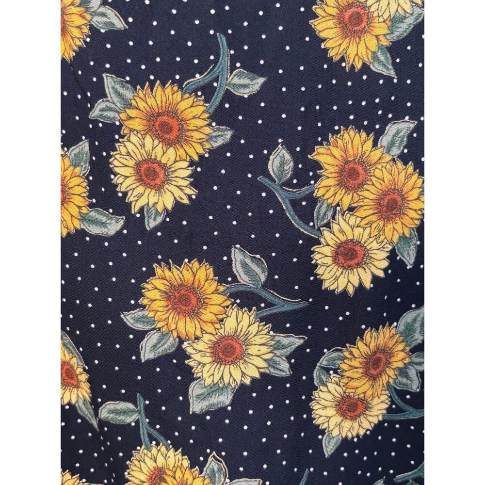 Vintage Sunflower Polka Dot Slip Dress Gingham Cottagecore Sundress Euro Summer - Picture 10 of 11
